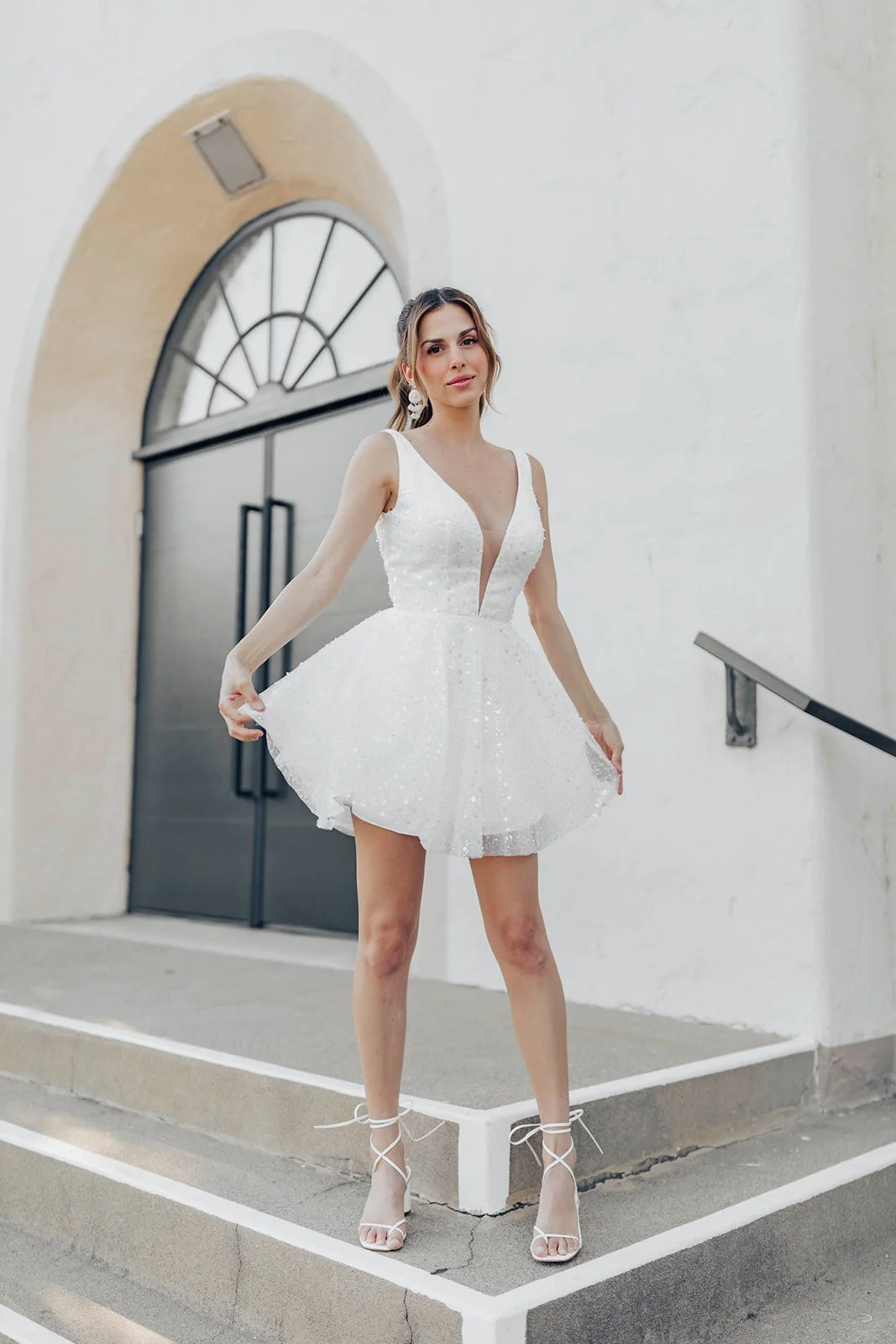 White after top party wedding dress